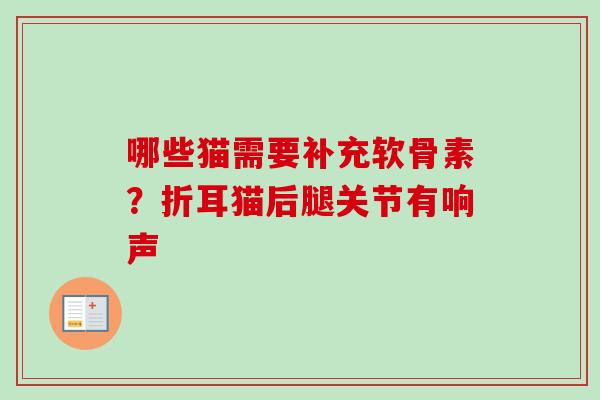 哪些猫需要补充软骨素？折耳猫后腿关节有响声