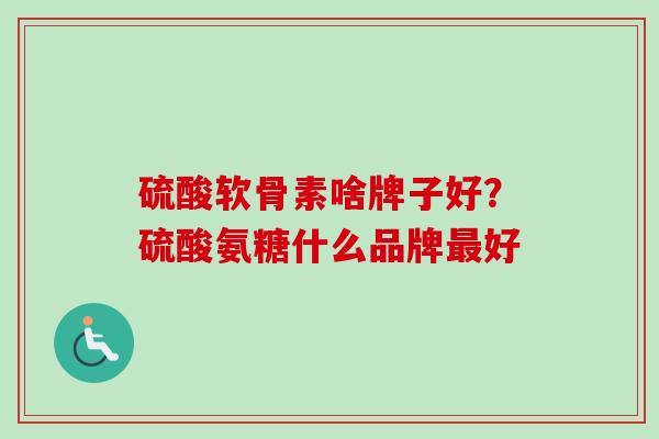硫酸软骨素啥牌子好？硫酸氨糖什么品牌最好