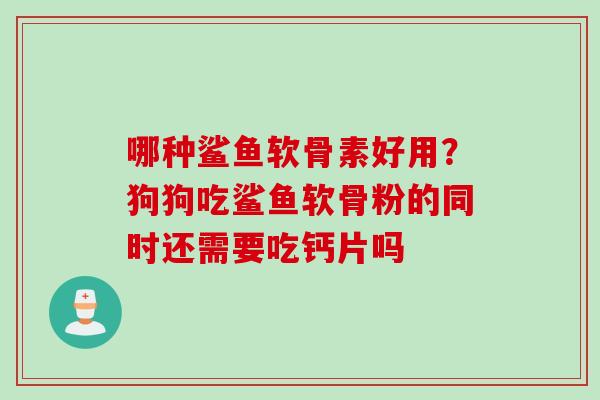 哪种鲨鱼软骨素好用？狗狗吃鲨鱼软骨粉的同时还需要吃钙片吗