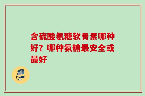 含硫酸氨糖软骨素哪种好？哪种氨糖最安全或最好