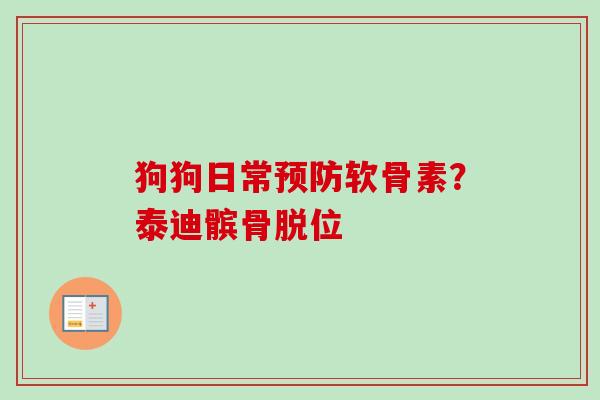 狗狗日常预防软骨素？泰迪髌骨脱位