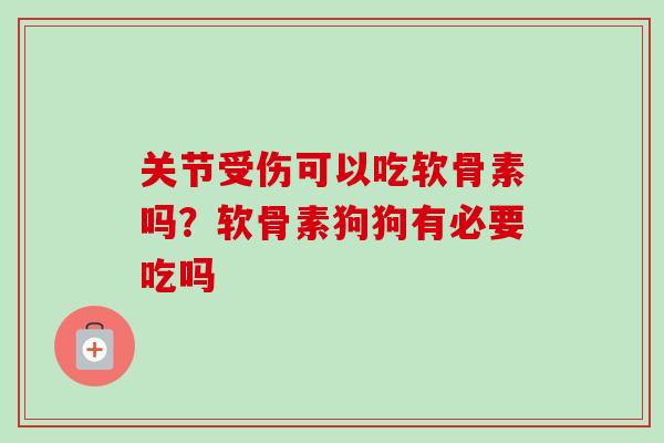关节受伤可以吃软骨素吗？软骨素狗狗有必要吃吗