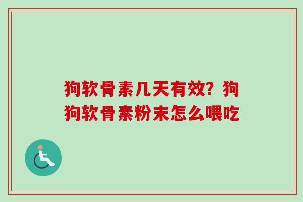 狗软骨素几天有效？狗狗软骨素粉末怎么喂吃