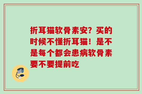折耳猫软骨素安？买的时候不懂折耳猫！是不是每个都会患病软骨素要不要提前吃