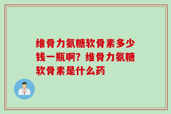维骨力氨糖软骨素多少钱一瓶啊？维骨力氨糖软骨素是什么药