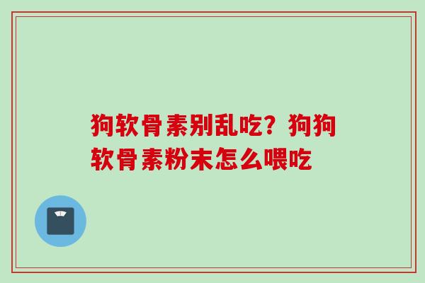 狗软骨素别乱吃？狗狗软骨素粉末怎么喂吃