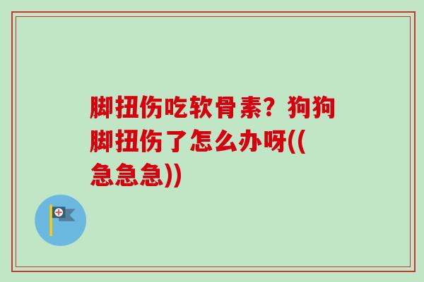 脚扭伤吃软骨素？狗狗脚扭伤了怎么办呀((急急急))