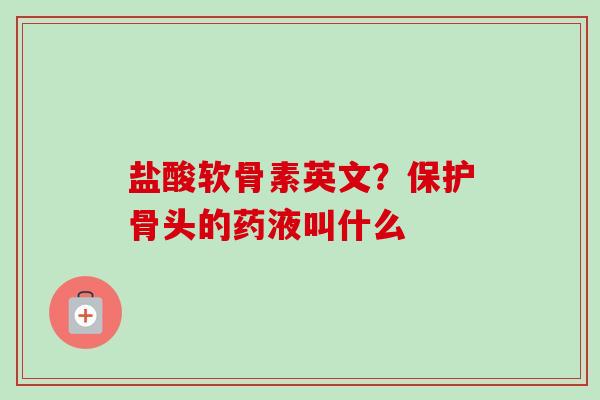 盐酸软骨素英文？保护骨头的药液叫什么