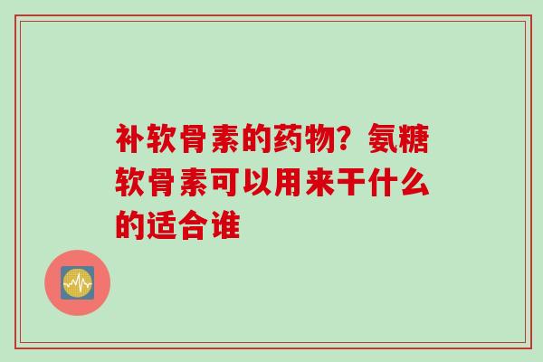 补软骨素的药物？氨糖软骨素可以用来干什么的适合谁