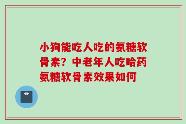 小狗能吃人吃的氨糖软骨素？中老年人吃哈药氨糖软骨素效果如何