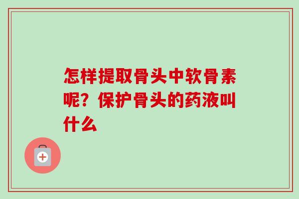 怎样提取骨头中软骨素呢？保护骨头的药液叫什么