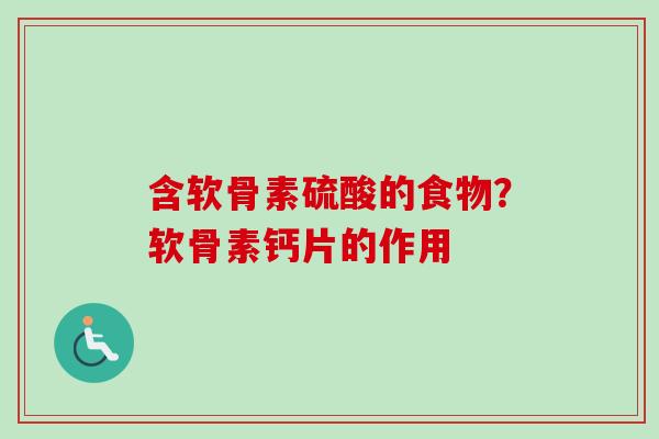 含软骨素硫酸的食物？软骨素钙片的作用