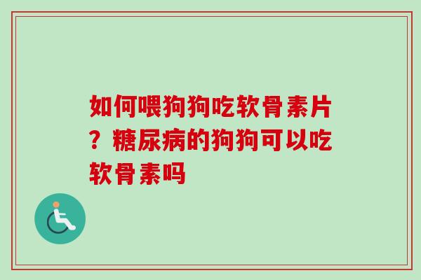 如何喂狗狗吃软骨素片？糖尿病的狗狗可以吃软骨素吗