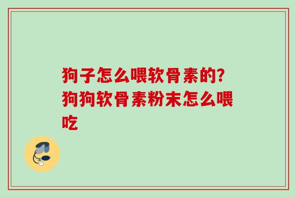 狗子怎么喂软骨素的？狗狗软骨素粉末怎么喂吃