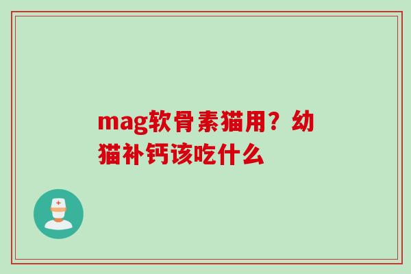 mag软骨素猫用？幼猫补钙该吃什么