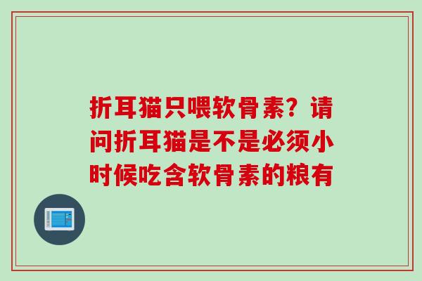 折耳猫只喂软骨素？请问折耳猫是不是必须小时候吃含软骨素的粮有