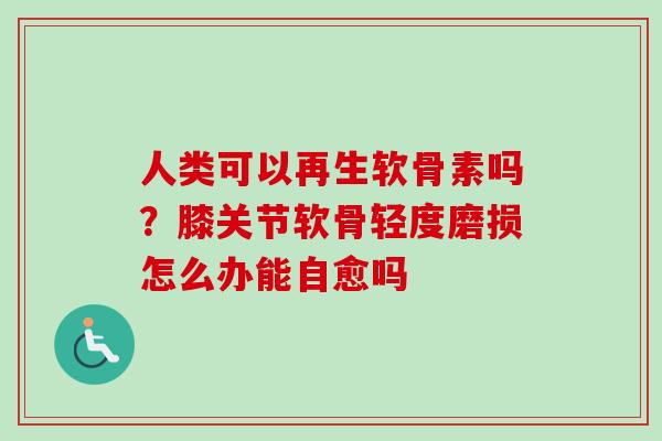 人类可以再生软骨素吗？膝关节软骨轻度磨损怎么办能自愈吗
