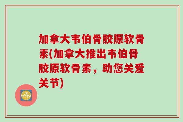 加拿大韦伯骨胶原软骨素(加拿大推出韦伯骨胶原软骨素，助您关爱关节)
