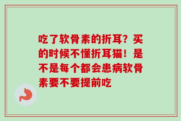 吃了软骨素的折耳？买的时候不懂折耳猫！是不是每个都会患病软骨素要不要提前吃