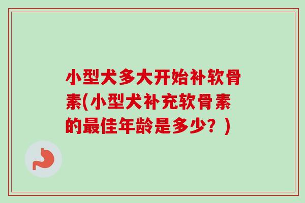 小型犬多大开始补软骨素(小型犬补充软骨素的最佳年龄是多少？)