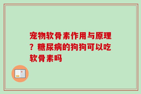 宠物软骨素作用与原理？糖尿病的狗狗可以吃软骨素吗
