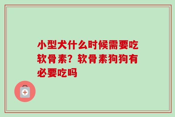 小型犬什么时候需要吃软骨素？软骨素狗狗有必要吃吗