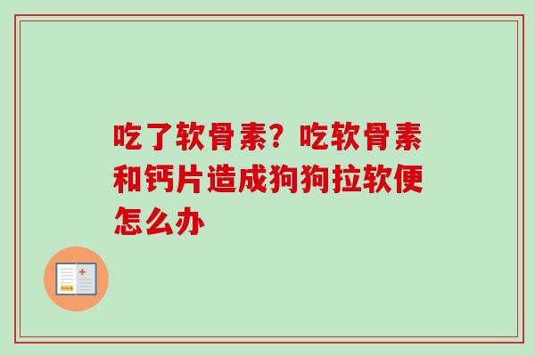 吃了软骨素？吃软骨素和钙片造成狗狗拉软便怎么办