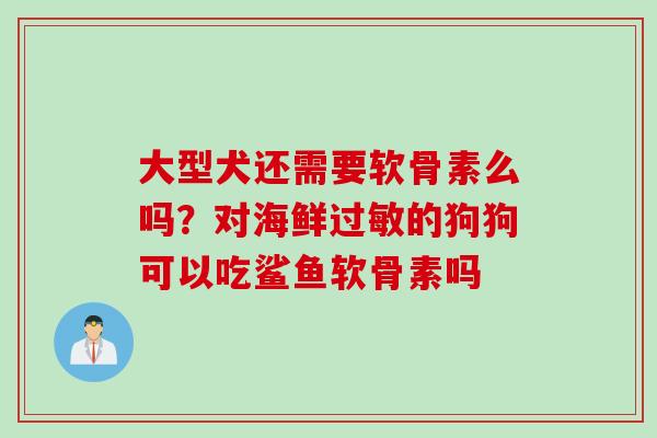 大型犬还需要软骨素么吗？对海鲜过敏的狗狗可以吃鲨鱼软骨素吗