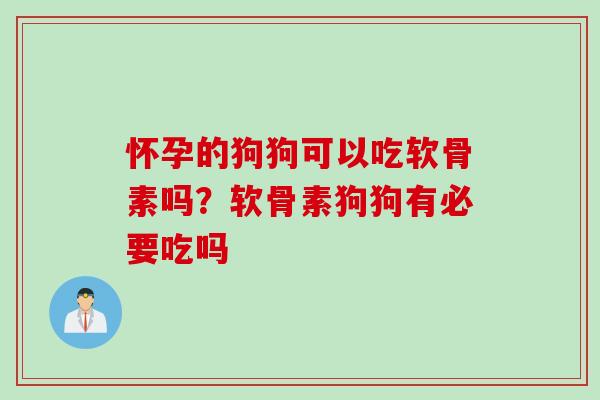 怀孕的狗狗可以吃软骨素吗?软骨素狗狗有必要吃吗 怀孕的狗狗可以吃软骨素吗?软骨素狗狗有必要吃吗