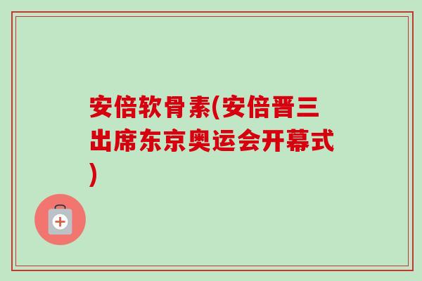 安倍软骨素(安倍晋三出席东京奥运会开幕式)
