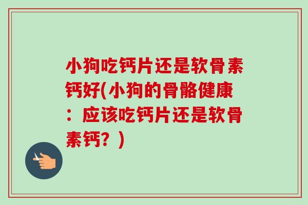 小狗吃钙片还是软骨素钙好(小狗的骨骼健康：应该吃钙片还是软骨素钙？)