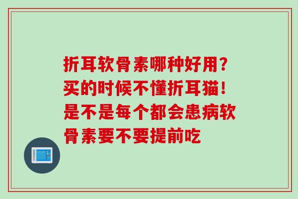 折耳软骨素哪种好用？买的时候不懂折耳猫！是不是每个都会患病软骨素要不要提前吃
