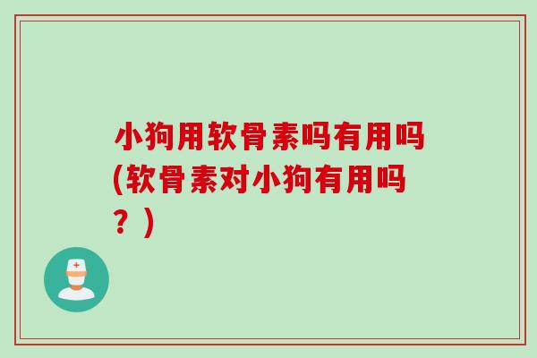 小狗用软骨素吗有用吗(软骨素对小狗有用吗？)