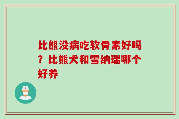 比熊没病吃软骨素好吗？比熊犬和雪纳瑞哪个好养