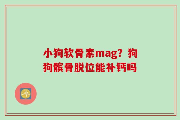 小狗软骨素mag？狗狗髌骨脱位能补钙吗