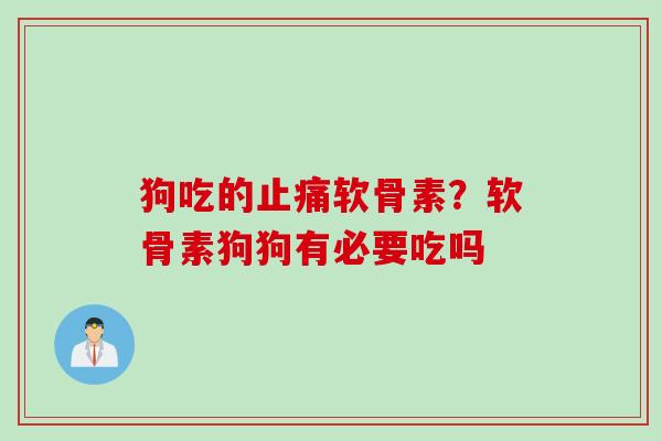狗吃的止痛软骨素？软骨素狗狗有必要吃吗
