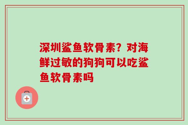 深圳鲨鱼软骨素？对海鲜过敏的狗狗可以吃鲨鱼软骨素吗