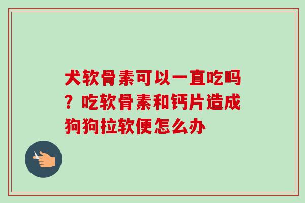 犬软骨素可以一直吃吗？吃软骨素和钙片造成狗狗拉软便怎么办