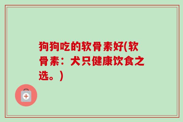狗狗吃的软骨素好(软骨素：犬只健康饮食之选。)