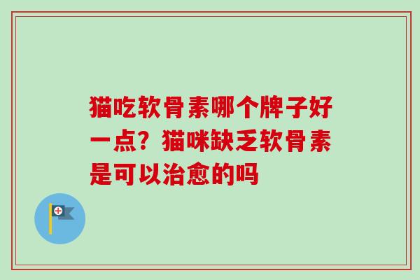 猫吃软骨素哪个牌子好一点？猫咪缺乏软骨素是可以治愈的吗