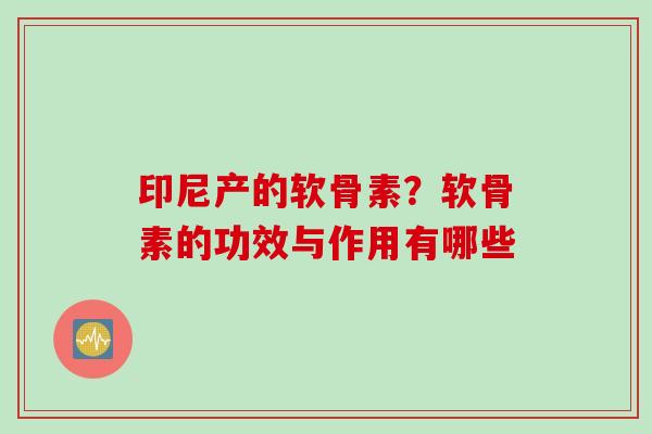 印尼产的软骨素？软骨素的功效与作用有哪些