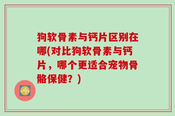 狗软骨素与钙片区别在哪(对比狗软骨素与钙片，哪个更适合宠物骨骼保健？)