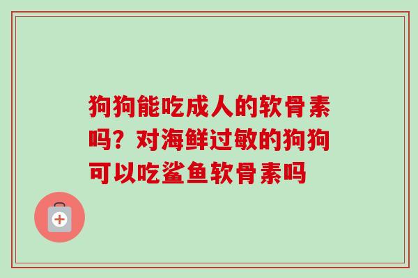 狗狗能吃成人的软骨素吗？对海鲜过敏的狗狗可以吃鲨鱼软骨素吗