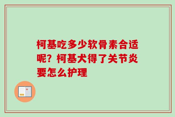 柯基吃多少软骨素合适呢？柯基犬得了关节炎要怎么护理