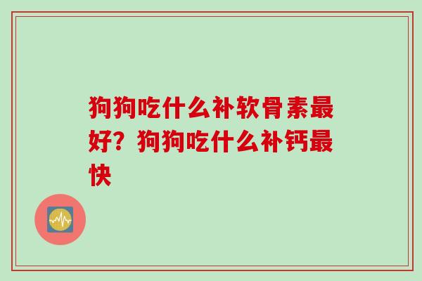狗狗吃什么补软骨素好?狗狗吃什么补钙快 狗狗吃什么补软骨素好?狗狗吃什么补钙快