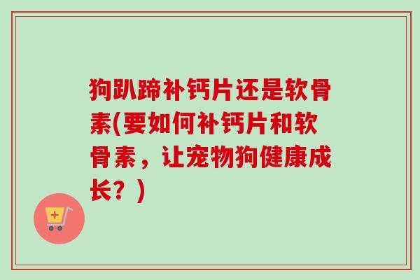 狗趴蹄补钙片还是软骨素(要如何补钙片和软骨素，让宠物狗健康成长？)