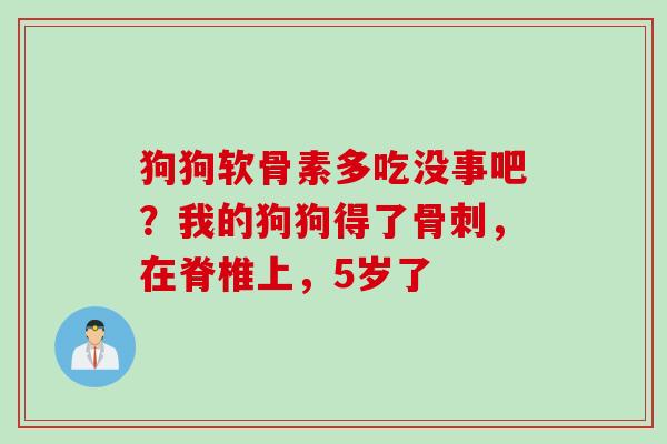 狗狗软骨素多吃没事吧？我的狗狗得了骨刺，在脊椎上，5岁了