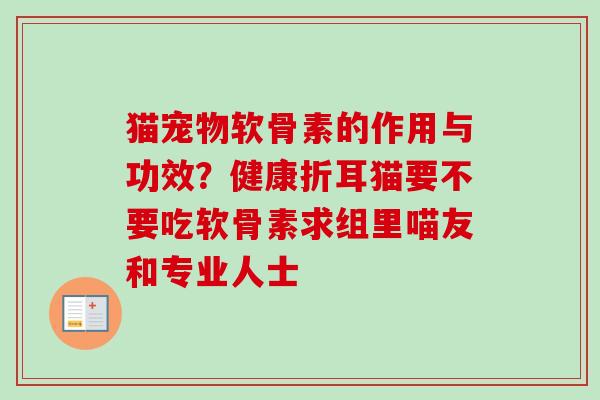 猫宠物软骨素的作用与功效？健康折耳猫要不要吃软骨素求组里喵友和专业人士