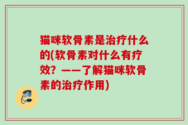 猫咪软骨素是治疗什么的(软骨素对什么有疗效？——了解猫咪软骨素的治疗作用)