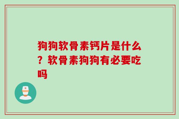 狗狗软骨素钙片是什么？软骨素狗狗有必要吃吗